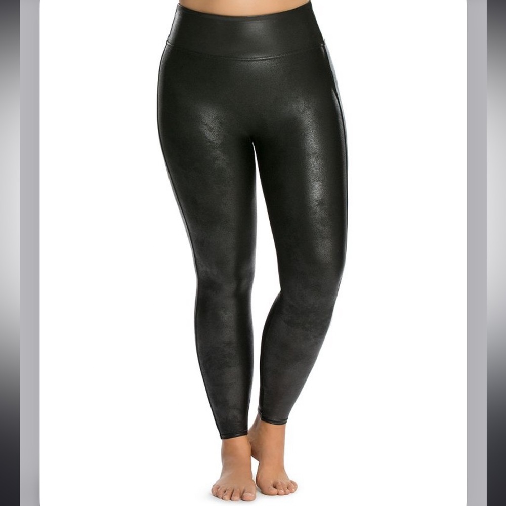 Spanx Faux Leather‎ Moto Leggings Plus Size 1X Black